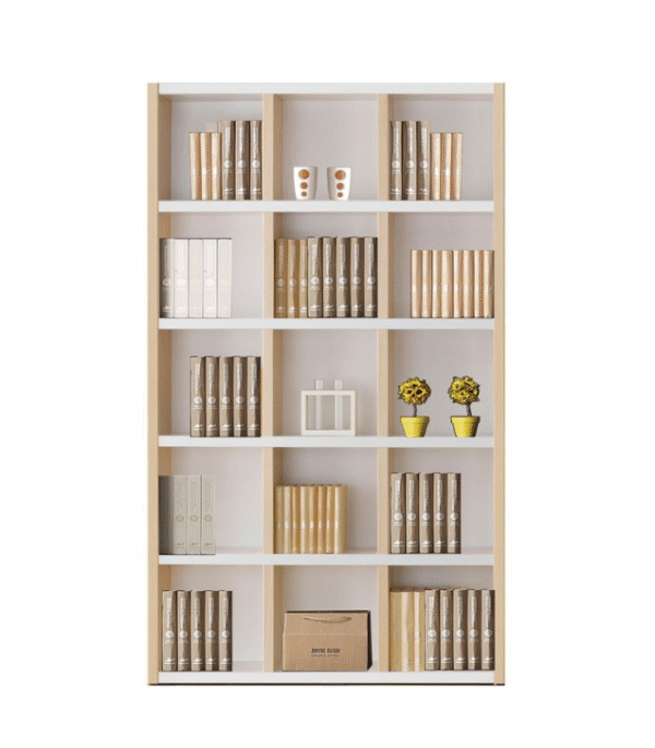 Bibliothèque Grid Harmony – 15 Compartiments & Décoration Intégrée