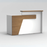 Comptoir d’Accueil  – Design Minimaliste Bois & Blanc