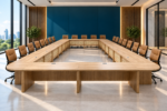 Table de Réunion en U en bois Naturel – Image 3