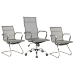Ensemble Fauteuil Pivotant & Chaises Visiteurs MeshSync – Ergonomie, Cohérence & Design Aéré