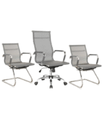 Ensemble Fauteuil Pivotant & Chaises Visiteurs MeshSync – Ergonomie, Cohérence & Design Aéré – Image 2