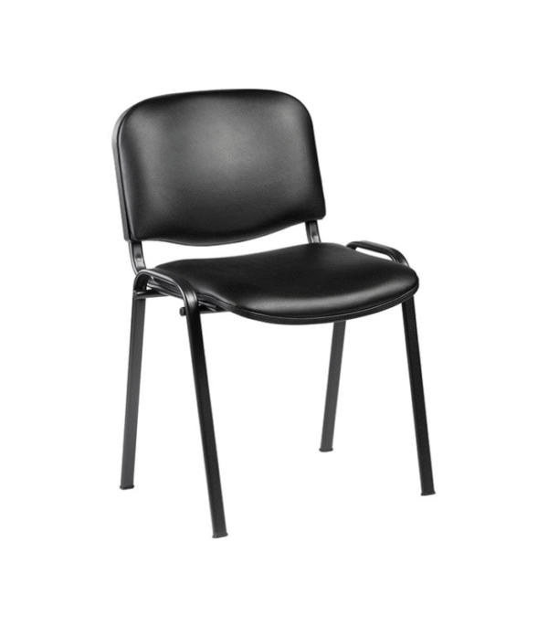 Chaise ISO – Simili Cuir Structure Métallique Noire pour Bureau & Collectivités