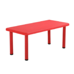 Table Enfant Rectangulaire RedSmart – Plateau Rouge & Pieds Cylindriques Antidérapants