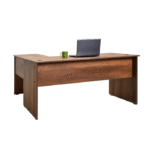 Bureau en Bois sans Caisson avec Deux Passes-Câbles – Minimaliste & Fonctionnel