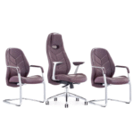 Ensemble fauteuil direction & chaises visiteurs en simili cuir mauve – Élégance moderne et confort professionnel
