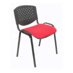 Chaise ISO PerfoArm Red – Assise Tissu Rouge, Dossier Ajouré & Accoudoirs Intégrés