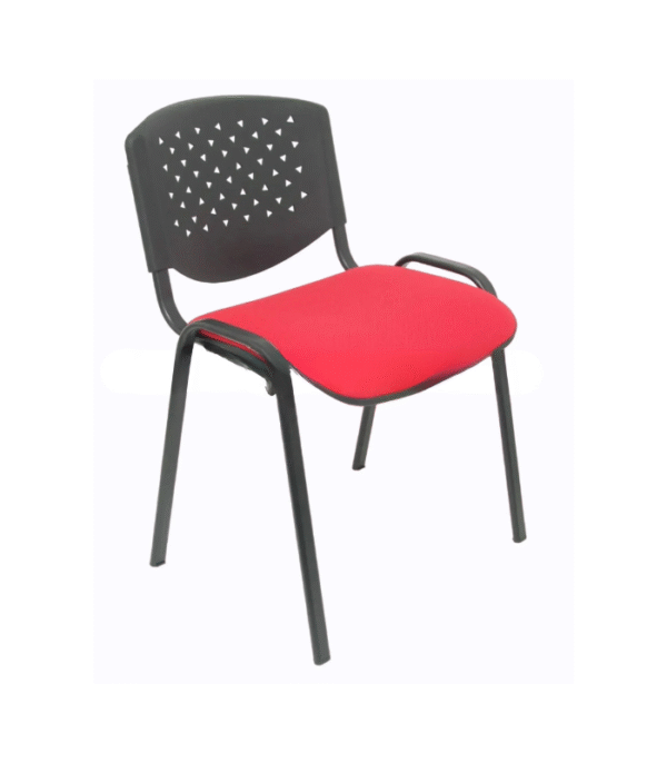 Chaise ISO PerfoArm Red – Assise Tissu Rouge, Dossier Ajouré & Accoudoirs Intégrés