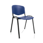 Chaise ISO PlastArm – Coque Bleue & Structure Métallique Noire