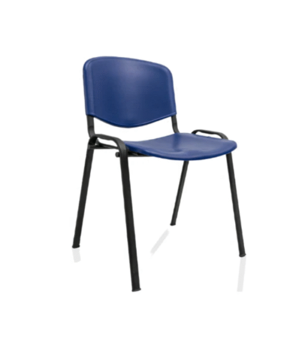 Chaise ISO PlastArm – Coque Bleue & Structure Métallique Noire