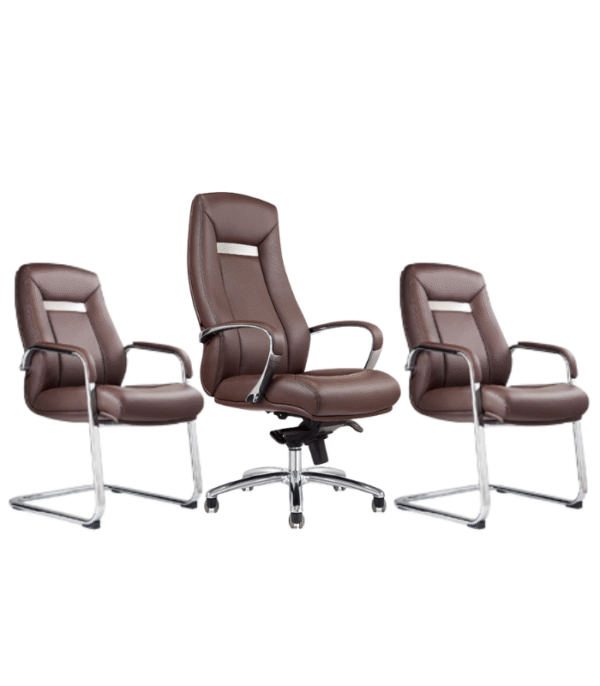 Ensemble fauteuil direction & chaises visiteurs – Confort, élégance et harmonie professionnelle