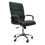 Fauteuil de Bureau Ergonomique Chrome Executive – Élégance Structurée & Confort Premium