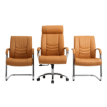 Ensemble Fauteuil Direction & Chaises Visiteurs CamelLine – Prestige Cuir & Harmonie Professionnelle