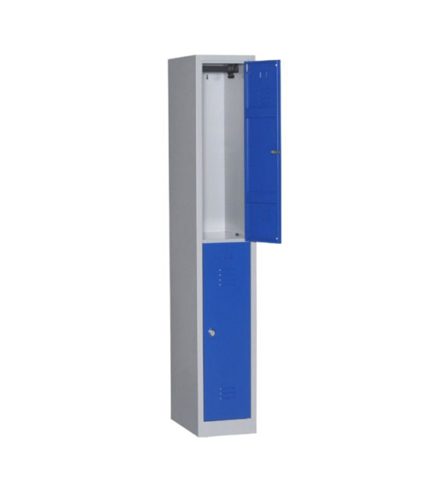 Casier Métallique 2 Compartiments – Rangement Sécurisé & Format Compact pour Vestiaires et Bureaux