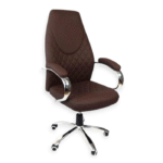 Fauteuil de Direction PrestigeBrown – Similicuir Matelassé & Base Chromée à Roulettes