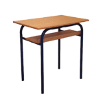 Table scolaire individuelle avec casier en bois