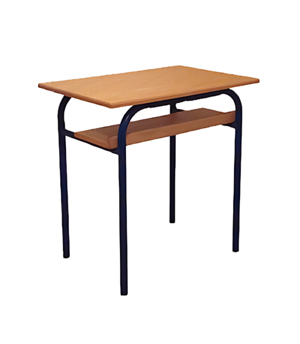 Table scolaire individuelle avec casier en bois
