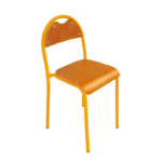 Chaise Scolaire ClassGrip – Dossier Bois avec Poignée & Structure Métallique Jaune