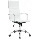 Fauteuil de Bureau Design Blanc – Confort & Élégance Chromée