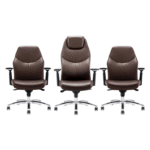Fauteuils de bureau ergonomiques en simili cuir brun – Confort premium & design raffiné