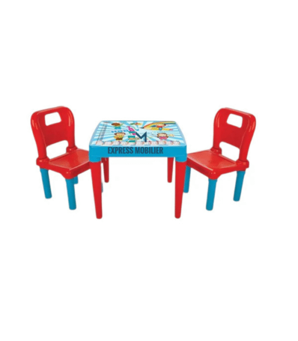 Set Table & Chaises Enfant – Plateau Illustré & Structure Bicolore
