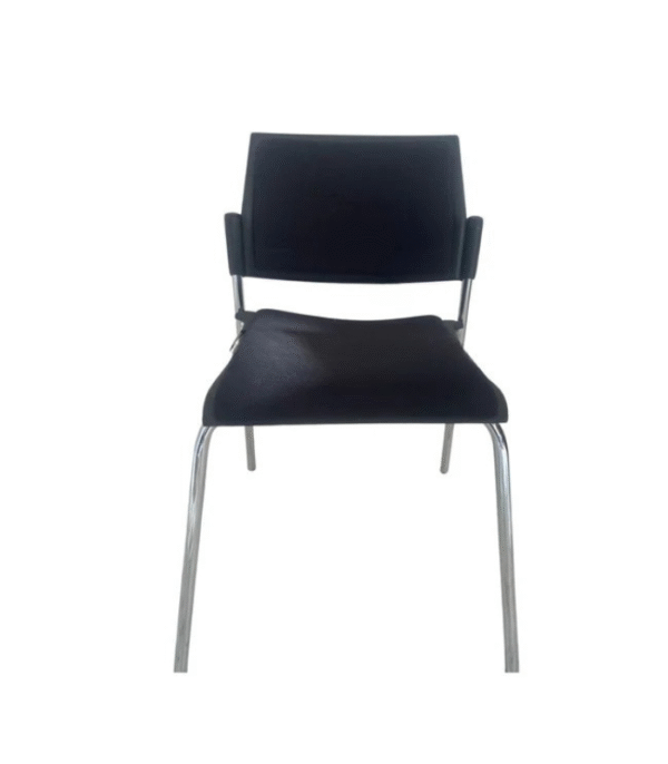 Chaise ISO Chrome Noire – Sobriété & Modernité pour Espaces Collectifs