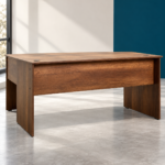 Bureau en Bois sans Caisson avec Deux Passes-Câbles – Minimaliste & Fonctionnel
