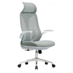 Chaise de Bureau Ergonomique avec Dossier Mesh & Têtière – Design Moderne & Confort Respirant
