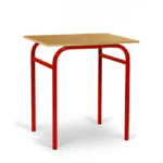 Table Scolaire Individuelle – Plateau Bois Clair & Piètement Métallique