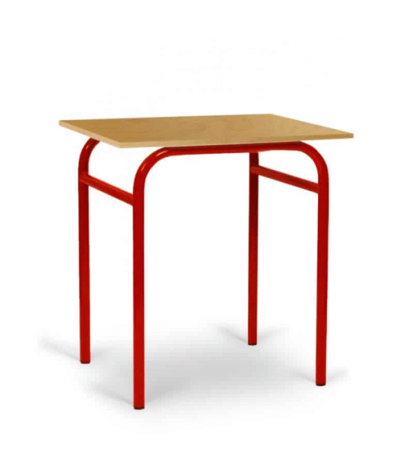 Table Scolaire Individuelle – Plateau Bois Clair & Piètement Métallique