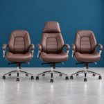 Fauteuils de bureau en simili cuir brun – Design moderne & confort ergonomique