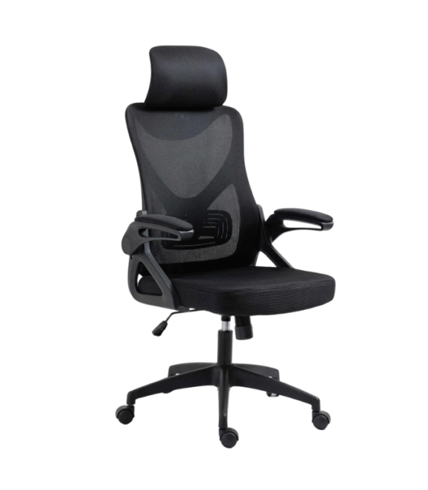 Chaise de Bureau En Mesh Ergonomique Noir avec Têtière – Confort Pro & Design Respirant