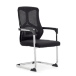 Chaise de Réunion MeshLuxe – Dossier Résille & Piètement Luge Chromé