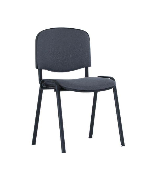 Chaise ISO avec cache – assise tissu foncé et structure métal noir
