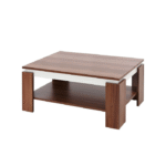 Table basse bois naturel – Design minimaliste avec étagère intégrée