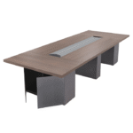 Table de conférence XXL en bois – Puissance et connectivité pour grands espaces