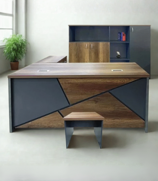 Ensemble Bureau Direction – Design Géométrique & Finition Bicolore