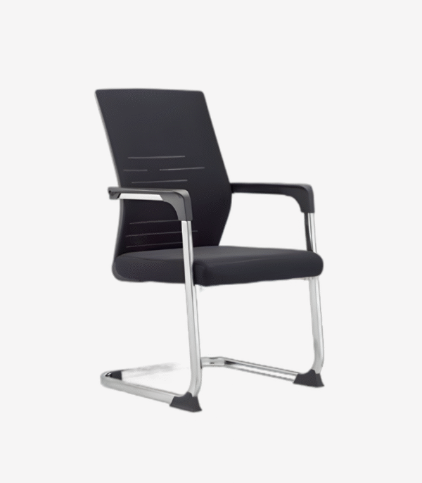 Chaise de bureau visiteur à structure luge – design ajouré et confort professionnel