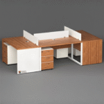 Bureau Bench Modulaire en U 3 Postes – Collaboration Structurée et Design Épuré