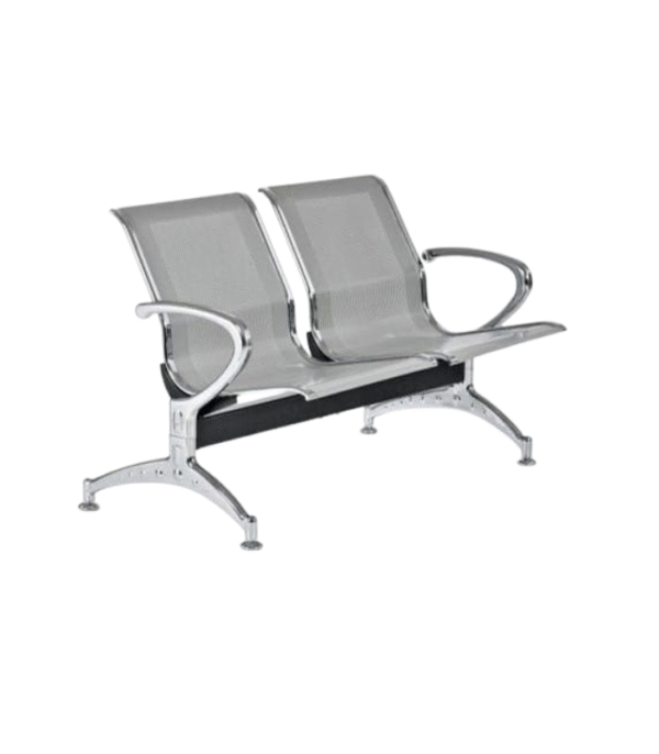 Banquette Métallique 2 Places – Ventilation & Structure Argentée