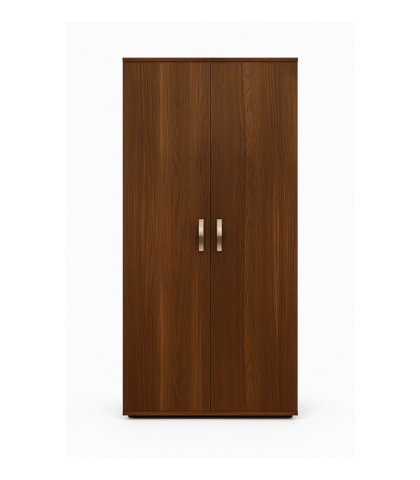 Armoire haute bois brun – Rangement élégant pour bureau ou intérieur classique