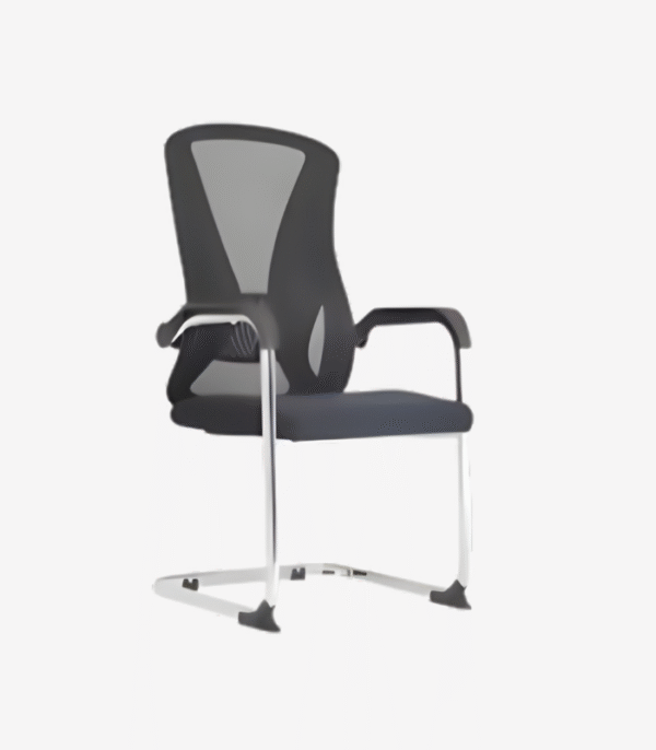 Chaise visiteur à dossier mesh – structure luge et design épuré