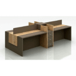 Bureau Bench 4 Postes avec Caisson Central – Structure, Élégance et Fonctionnalité