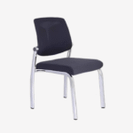 Chaise visiteur à dossier ajouré – structure métallique et design épuré