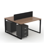 Bureau Duo avec Cloison Centrale – Sobriété, Rangement et Performance