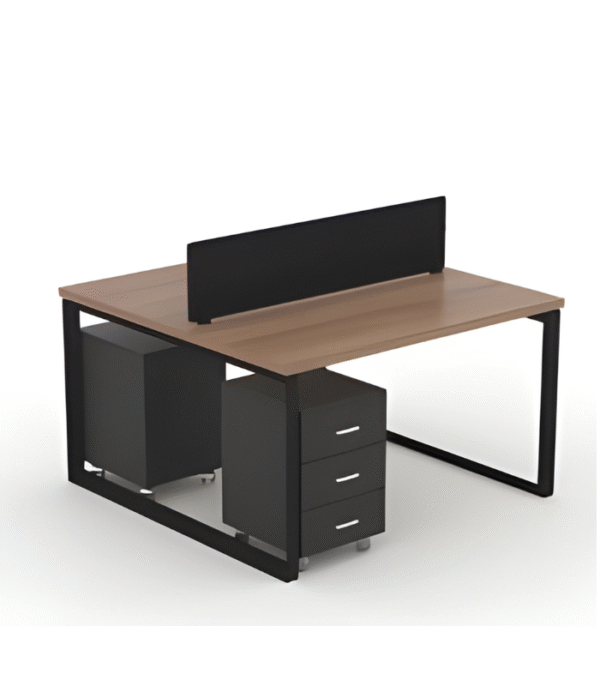 Bureau Duo avec Cloison Centrale – Sobriété, Rangement et Performance