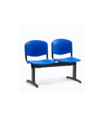 Banquette 2 Places – Sièges Plastique Bleu & Structure Métallique Noire – Image 2