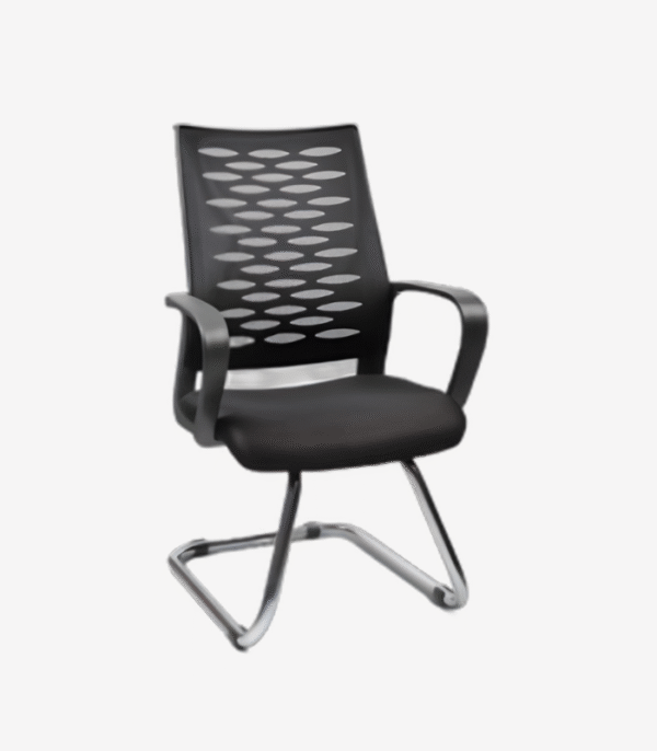 Chaise visiteur à dossier ajouré – structure luge et design moderne