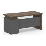Bureau direction bois clair – structure gris foncé