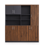 Meuble de rangement bois et noir – Organisation multifonction au design structuré