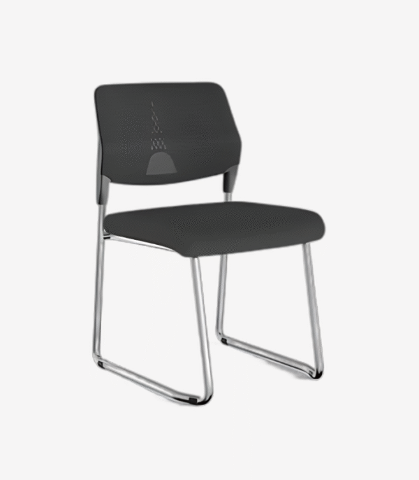 Chaise design noire à piètement luge